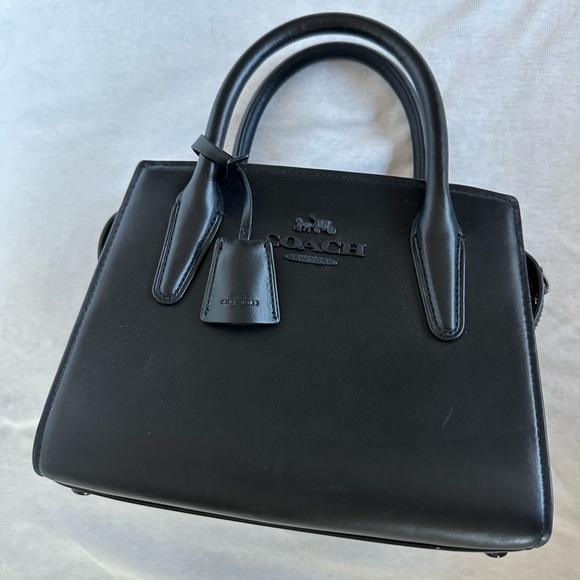 Coach Andrea carryall Black Leather Handbag CP081 - Picture 12 of 16